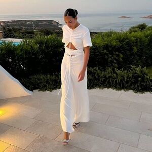 Christopher Esber Ruched Panelled T-shirt Dress Size 6 AUS